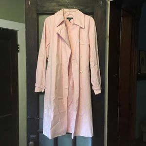Blush spring trench coat, nylon/cotton blend
